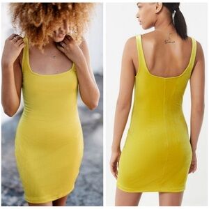 *BRAND NEW* Gold yellow velvet dress - URBAN OUTFITTERS